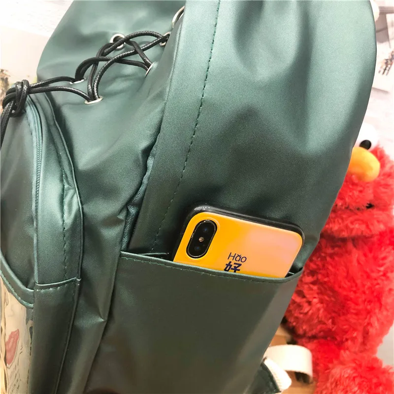 Alta Qualidade Shinning Nylon Impermeável Escola Mochila Feminina Mochila Viajante