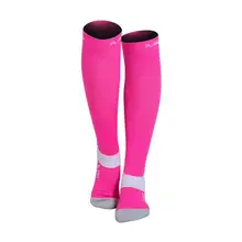 1 пара, женские спортивные компрессионные длинные гольфы, носки для марафона, ночной бег, велосипедные носки для велоспорта