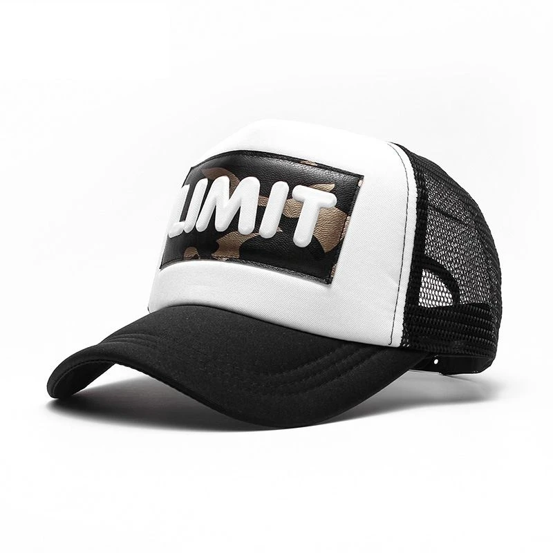 Yienws verano tapas De malla para Hombres y mujeres blanco negro huesos camionero De malla De Bbaseball Cap neto Gorras De baseball Hombres Mujer YIC045