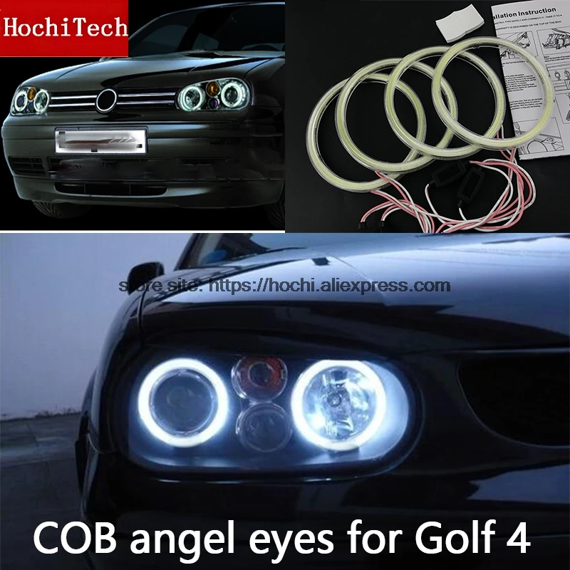 Высокое качество COB Led светильник Белый Halo Led angel eyes Кольцо для Volkswagen golf 4 golf 4 MK4 R32 VR6 1998-2004 с объективом