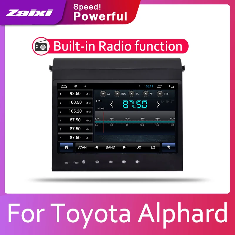 Top ZaiXi Car Android System 1080P IPS LCD Screen For Toyota Alphard 2012-2014 Car Radio Player GPS Navigation BT WiFi AUX 3