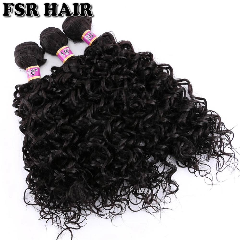 Black Curly Hair Extensions Brown Water Wave Bundles Cheap