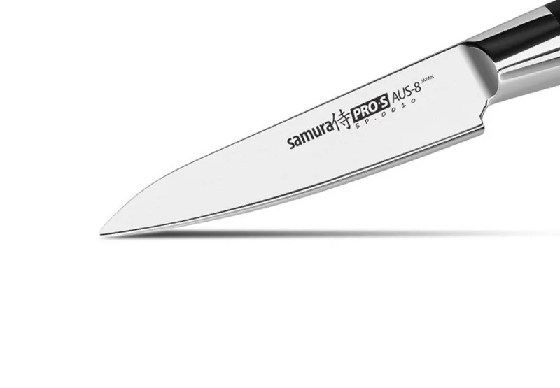 SP-0010 Нож кухонный овощной Paring Knife AUS-8 Японская сталь 3.5 Дюймов 9.5 см Черный G10 рукоятка