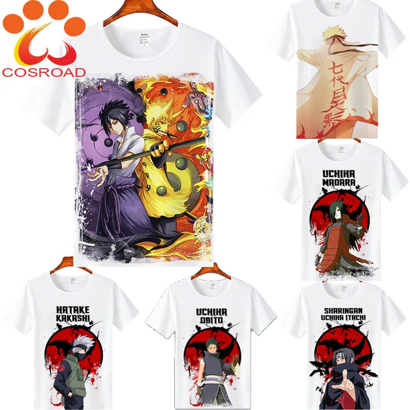 Футболка Cosroad Naruto Детская футболка Uzumaki костюмы Sasuke Itachi Uchiha топы для мальчиков и