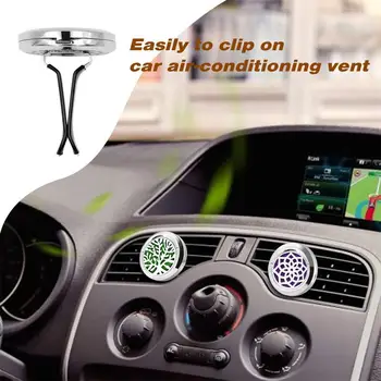 

2PCS 30mm Car Diffusers Aromatherapy Essential Oil Diffuser Vent Clip - Sunflower, Tree of Life Stainless Steel Locket