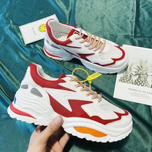 BomKinta/Новинка года; красные мужские кроссовки на шнуровке; обувь на белой платформе; стильная разноцветная дышащая обувь для взрослых; Мужская обувь для тенниса