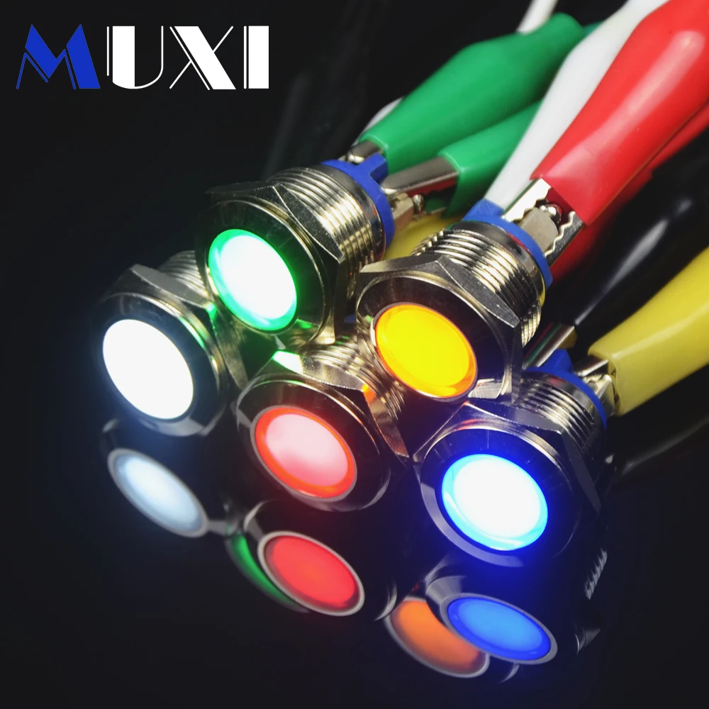 

19mm Signal lamp LED Metal Indicator WaterProof light With Red Blue Orange White Green Color 3V 5V 6V 12V 24V 36V 48V 110V 220V