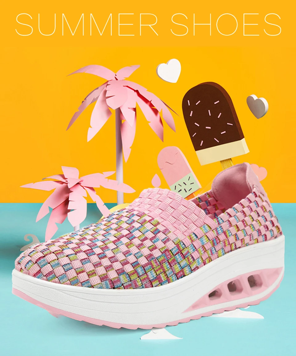 2019 Spring women casual shoes women wove platform shoes ladies fashion slip on sneakers shoes breathable walking shoes (1)