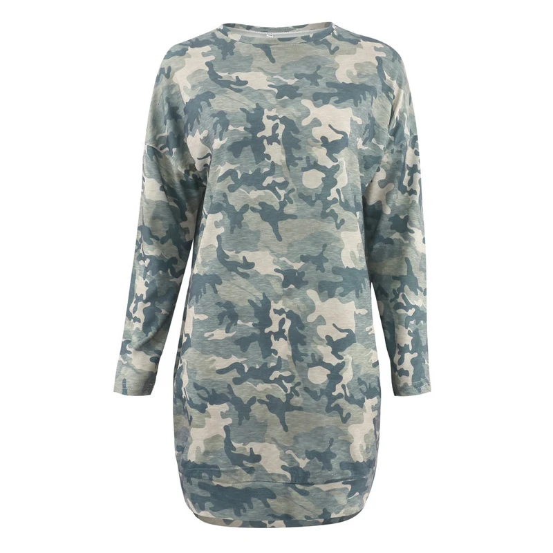 

Women Sweatshirt Camouflage Print Round Collar Long Sleeve Pullover 2018 Autumn New Fashion Casual Ladies Tops Clothing
