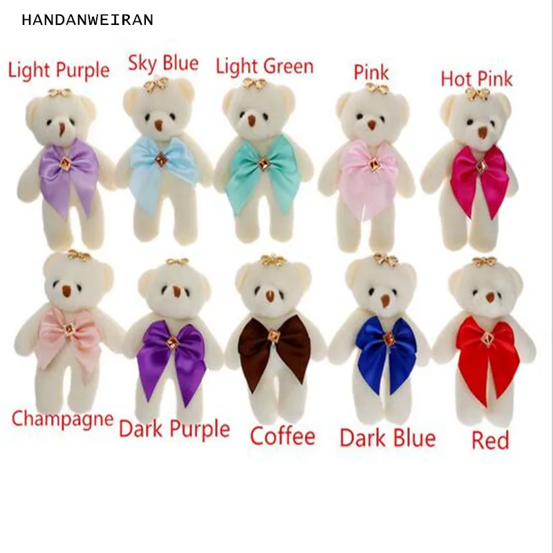 

10PCS / lots Bouquets Soft Bear Plush Pendant Naked Bear Plush Small Toys For Bouquets Stuffed Toys Valentine Day Dift