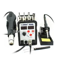 2 в 1 паяльная станция горячего воздуха пистолет+ сварочный Утюг 220 В/110 В SAIKE 898D