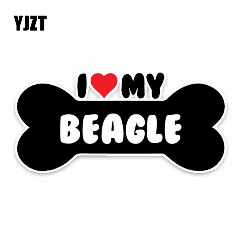 YJZT 15*7 1 см I Heart My Beagle Dog Bone PVC автомобильные наклейки на бампер | Автомобили и