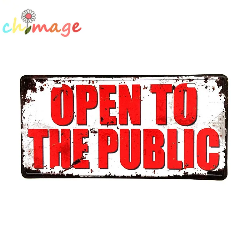 OPEN TO THE PUBLIC Wall Painting Pub Cafe Hotel decor for Store Craft