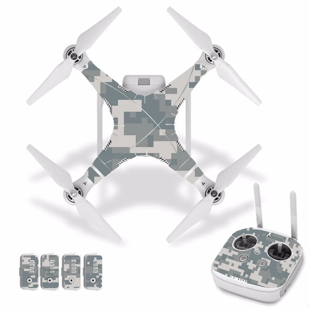 

[J30036] Camouflage Waterproof PVC Decal Skin Sticker For DJI Phantom 3 Drone body protection film+remote Controller cover