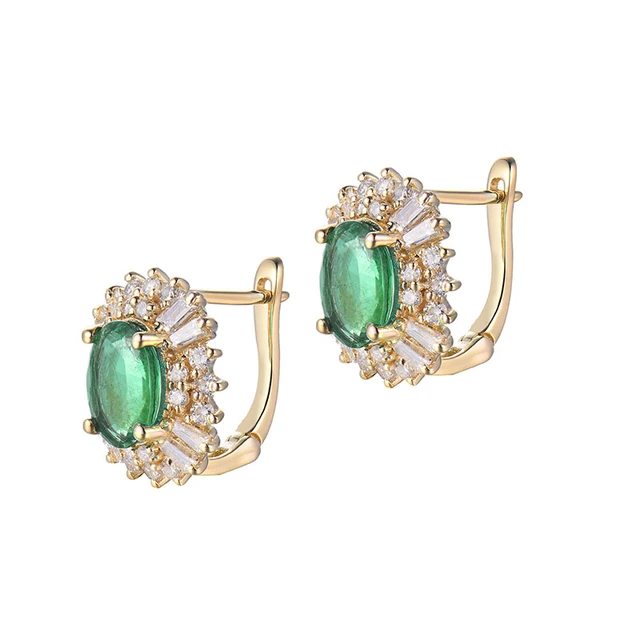 Sohi Women's Green Embellished Drop Earrings | CoolSprings Galleria