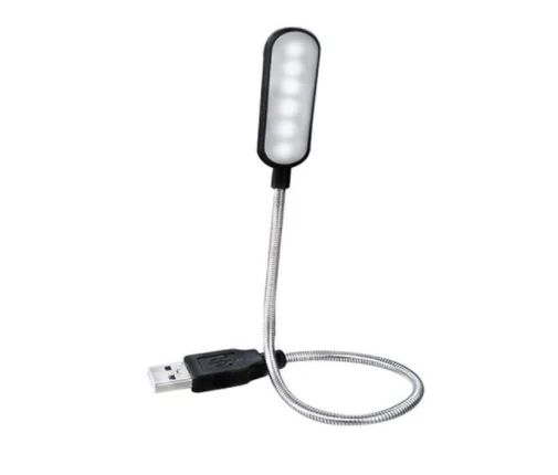 Портативный USB СВЕТОДИОДНЫЙ Настольный светильник 360 градусов DC 5 В Гибкая регулируемая настольная лампа 6 светодиодный s лампа для чтения книг ночник для ноутбука - Цвет корпуса: Black Body Shell