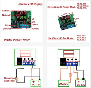 

Dual LED DC 12V Multi-function Cycle Timer Relay Module Delay Time Switch