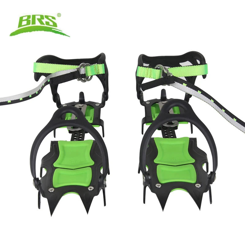 Sapatos de Gelo Aço ao ar Dentes Garras Crampons Neve Bota Sapatos Não Deslizamento Capa Gelo Pinça Profissional Manganês Livre Caminhadas Escalada Equipamentos Brs 14