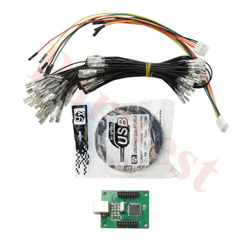 Горячая продажа аркадный usb энкодер зеленый Аркада к USB контроллер 2 игрока MAME или