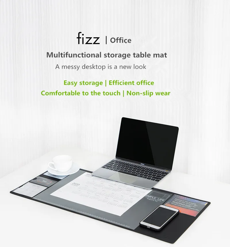 Xiaomi Fizz большой офисный стол коврик компьютерный коврик для документов, заметок, визиток многофункциональный кожаный коврик для хранения