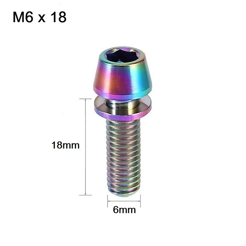 M6x16 18 20 мм велосипед из титанового сплава тормозной болт зауженные титановый носовой винт для горного велосипеда тормоза стволовых фиксированной болт