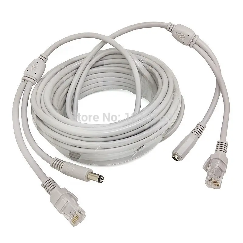 Кабель питания 20 м/65 футов RJ45 Ethernet порт 2 в 1 источник и Сетевой удлинитель IP камера
