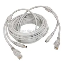 Power Cable 20m/65FT RJ45 Ethernet Port 2 in 1 Power supply & network Extension Cable IP Camera Line CCTV System LAN Cord arri camera alexa mini 8 pin connector power cable line camera power cable 1m