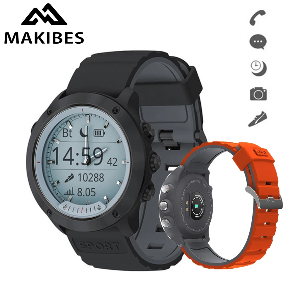 

Makibes M5 Smart Watch Android iOS Transparent LCD Screen Noctilucent 5ATM Water Resistant Heart Rate Fitness Tracker Wristwatch