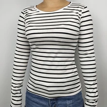 TRERONINAE Spring winter autumn 2017 Long sleeve striped undershirt women top sexy female cotton t shirt O-neck casual tee shirt