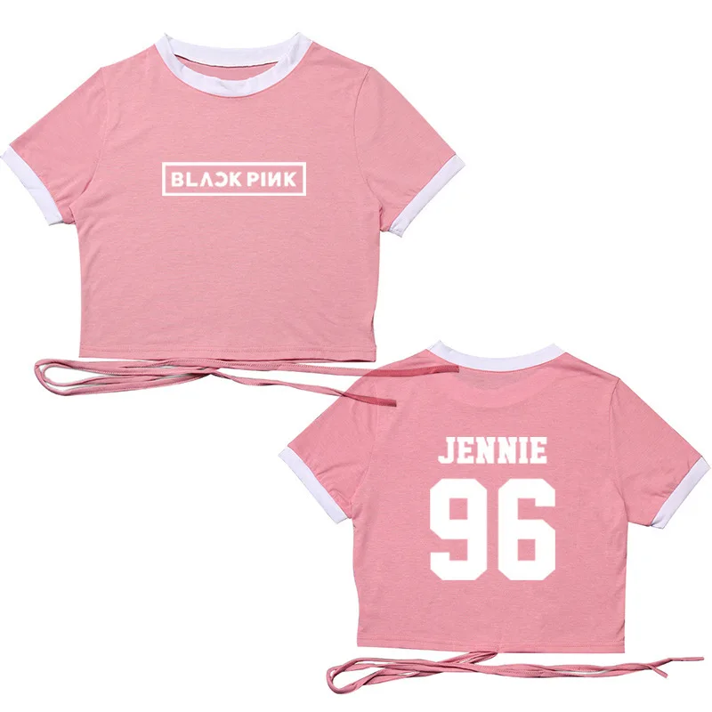 

Kpop BLACKPINK Print T-Shirt Women Summer Casual Black Pink Round Collar Short Sleeve Korean Hip Hop Tee Shirt Harajuku Clothes