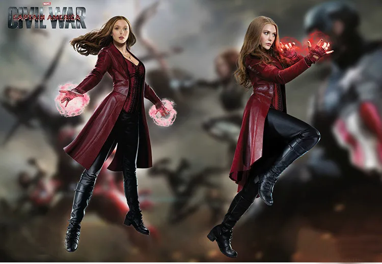 Фильм Капитан Америка Civil War Scarlet Wanda Maximoff Косплей Костюм для взрослых на Хэллоуин женский костюм алый костюм ведьмы