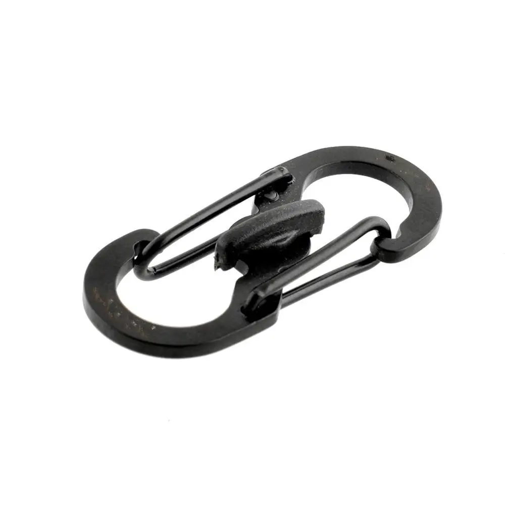 

New! 10pcs/lot Mini 8-Shaped Stainless Steel Keychain 8 Ring Carabiner Snap Traveller Slide Lock Locking Clip Camping Tool Gear