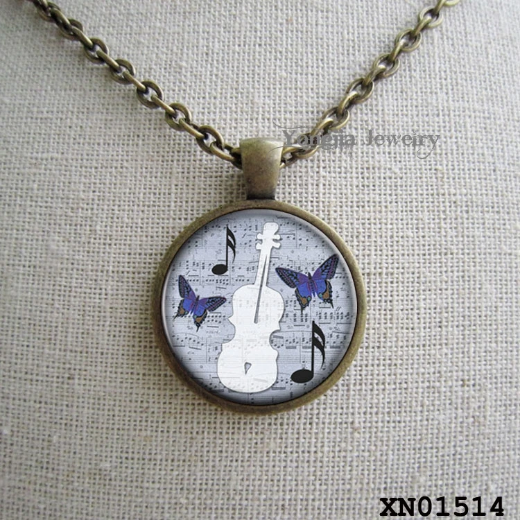 Violin necklace Violin pendant Violin jewelry Music necklace Hipster