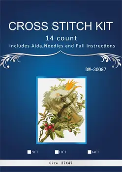 

Top Quality Beautiful Hot Sell Counted Cross Stitch Kit Cockatoo White Parrot Bird riolis 1362