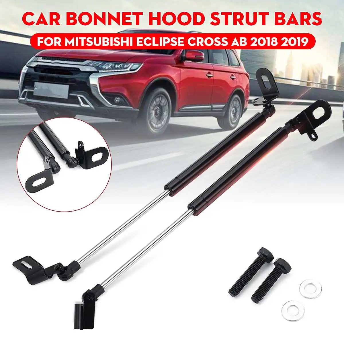 

2Pcs Front Engine Cover Bonnet Hood Shock Lift Struts Bar Support Arm Gas Hydraulic For Mitsubishi Eclipse Cross ab 2018 2019