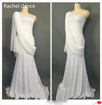 

Profession Garments Belly Dance Set Shoulder Long Sleeves Lrregular BellyDancing For Salsa Tango Ballroom Competition Costume