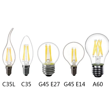 

Edison Globe Lamp 220V 360 Degree LED Candle Bulb E14 Vintage C35 Filament Light Bulb E27 LED A60 Glass Candle Light