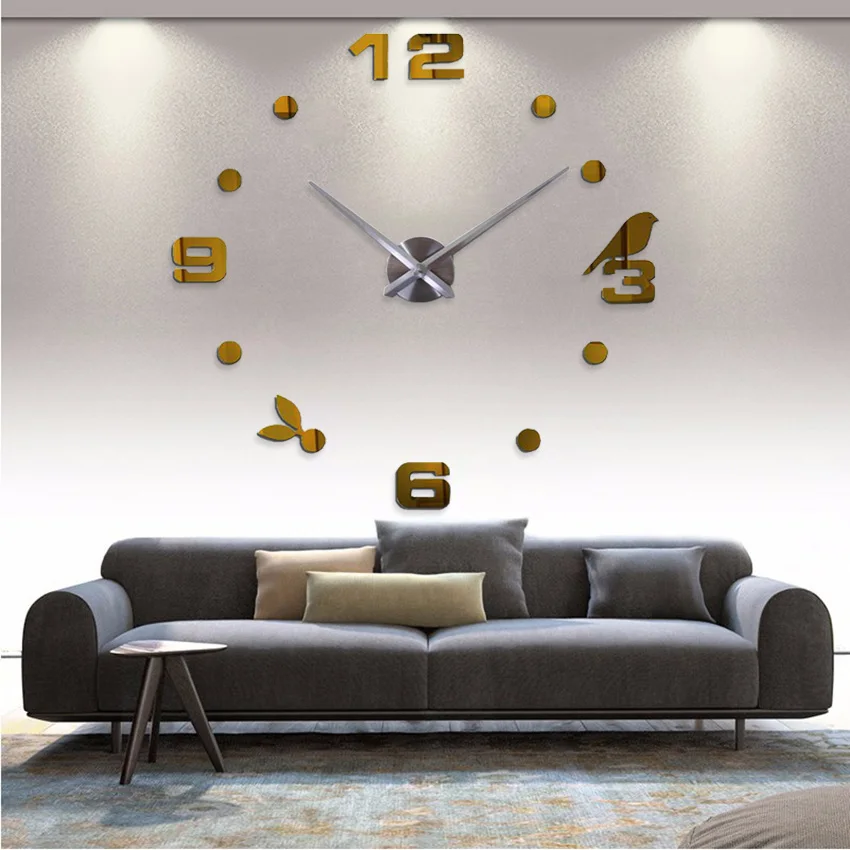 Модные 3D настенные часы большого размера декоративные Horloge Murale хит продаж