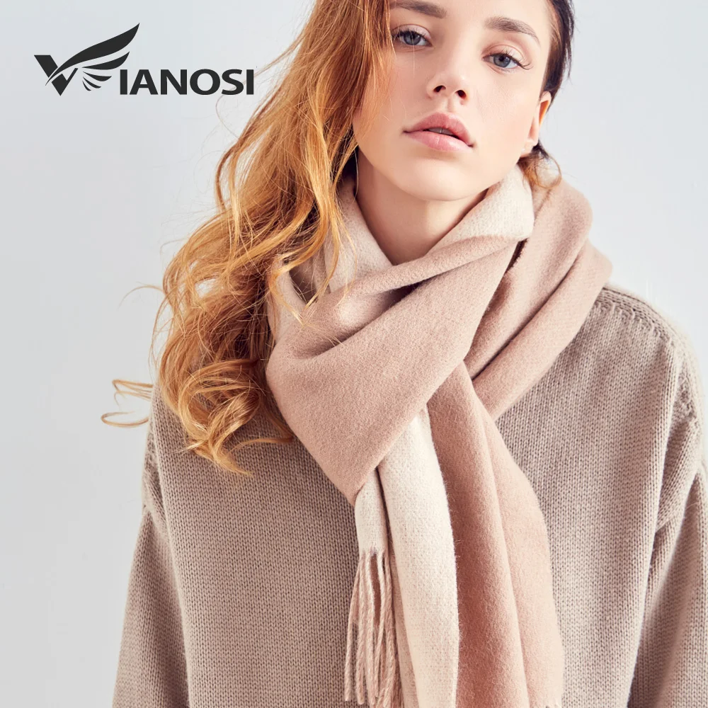 

[VIANOSI] 100% Wool Scarf Women Winter Scarves Brand Foulard Femme High Quality Solid Tassel Bufandas Invierno Mujer 2018