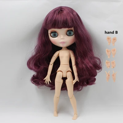 Fortune Days Nude Blyth кукла No. BL12532/135 фиолетовые волосы с челкой суставное тело телесный цвет кожа фабрика Blyth - Цвет: like the picture