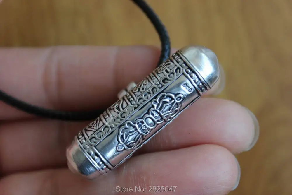 SL027 тибетская искусственная Серебряная молитвенная коробка Подвески тибетский