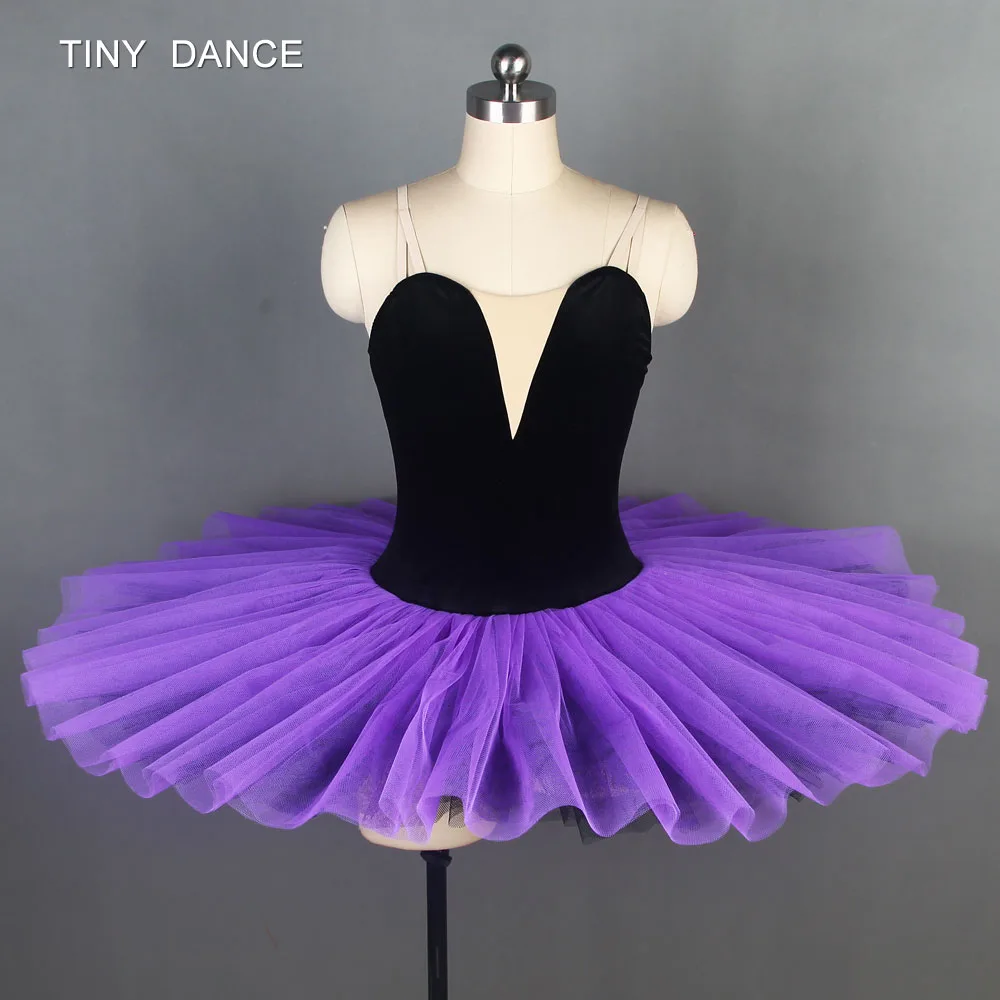 Предварительно профессиональная балетная танцевальная юбка-пачка, эластичный бархатный лиф с v-образным вырезом, балетная плиссированная пачка для девочек и женщин, 11 размеров, BLL093