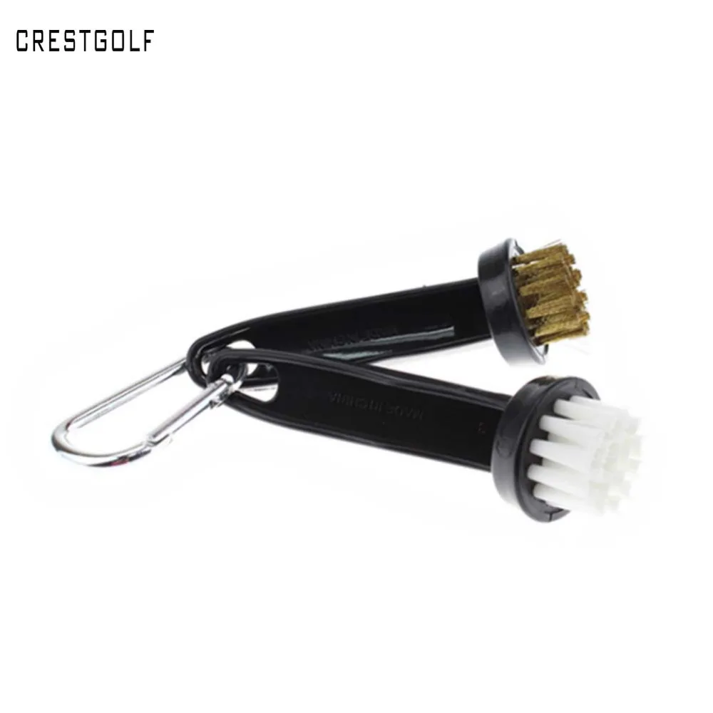 CRESTGOLF новый двойной стороны латунь провода + нейлон гольф клуб Кисть Groove очиститель комплект клюшки очистки щетины чистого круглая голова