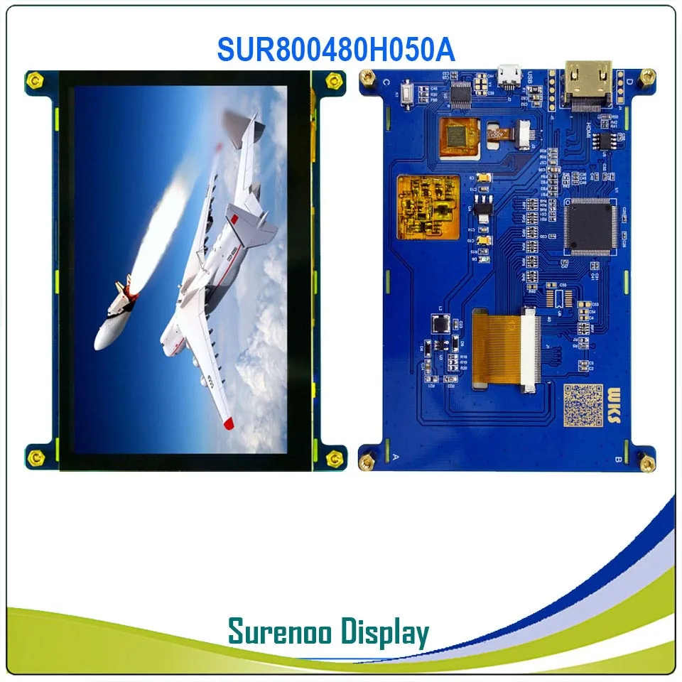 SUR800480H050A " 5,0 дюймов 800*480 резистивная/емкостная сенсорная панель HDMI TFT ЖК-модуль экран дисплей Minitor для Raspberry Pi - Цвет: SUR800480H050A