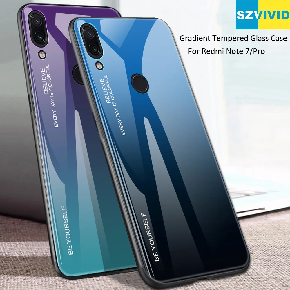 

Gradient Tempered Glass Case For Xiaomi Redmi Note 7 Pro