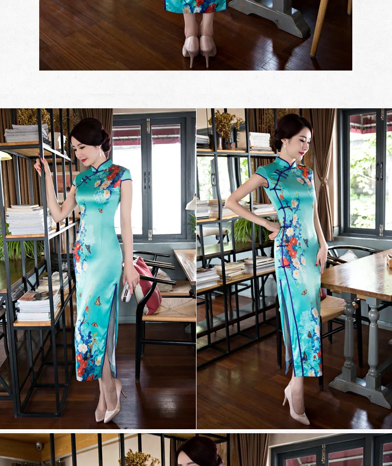 Новое длинное платье Чонсам с принтом, современное платье Ципао, сексуальные китайские платья, китайское традиционное платье, Vestido East Qi Pao