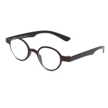 Горячая Портативный очки для чтения для Для женщин Для мужчин модные круглые легкие очки покрытая цельной полиуретановой кожей Винтаж длинный очки лупа H5