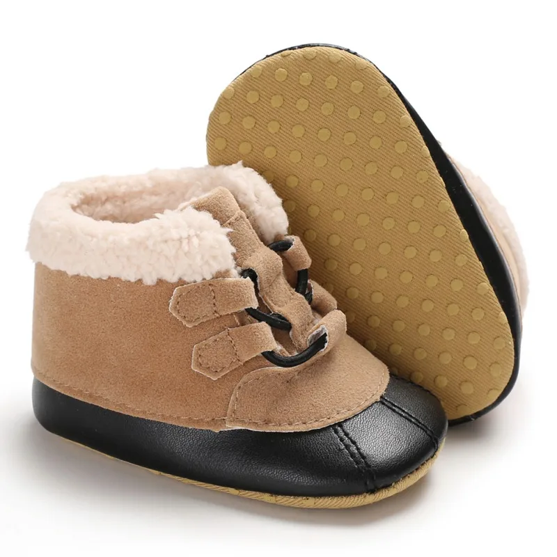  Soft Plush baby Booties Winter Infant Anti Slip Snow Boots Warm Cute Baby Girl Boy Soft Sole Boots