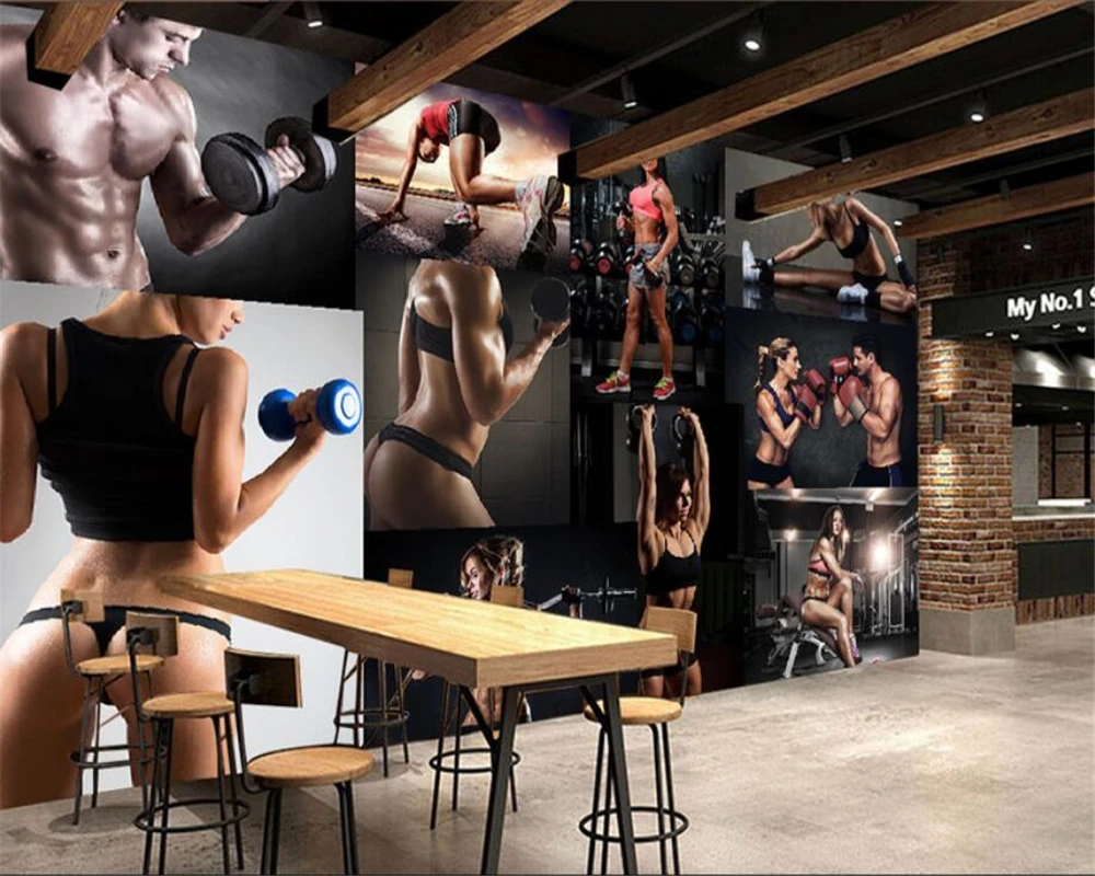 

Beibehang Custom Wallpaper Ultra-high-definition fitness beauty photo wall 3d wallpaper Living Room Restaurant Cafe Home Decor