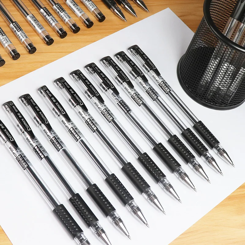 

Comxi Gel pen 12 Pcs 0.5mm Office supplies Stationery gel pens for students writing Black Red Blue High quality gel pen refills